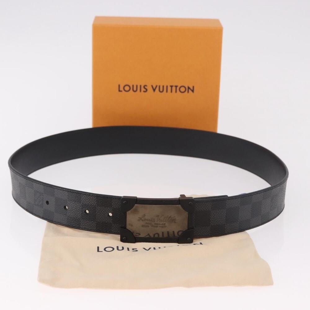 Louis Vuitton Damier Graphite Grafitte Stateinture Neotrunk Belt Black